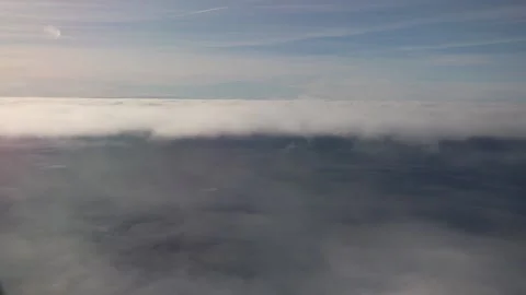 Aircraft sky clouds initial approach Video stock 130402288