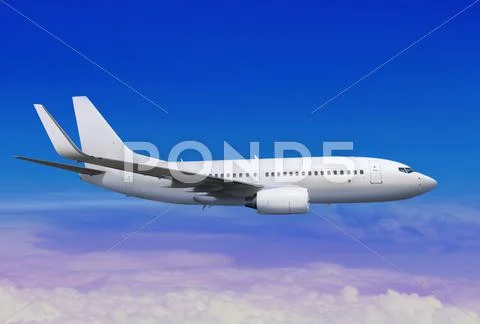 Aircraft in the sky landing away l Stock Photos