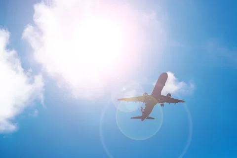 The aircraft in the sky Stock Photos