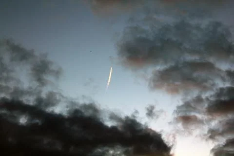 The aircraft in the sky Stock Photos