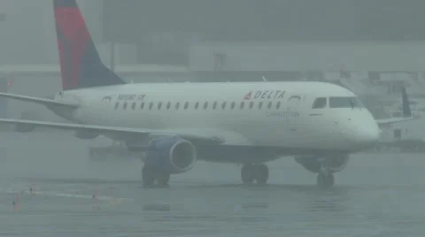Aircraft in snow storm Stock Footage 21245481