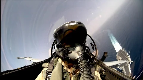 Aircraft soaring during Enterprises's 21st deployment - 2011 Stock Footage 105473469