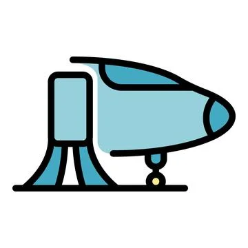 Aircraft stairs icon vector flat Stock Illustration
