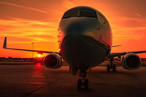 Aircraft at Sunset Stock Photos