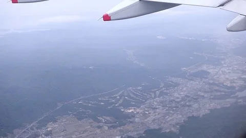 Aircraft take off with cloudy weather_B005 Видео 84050595