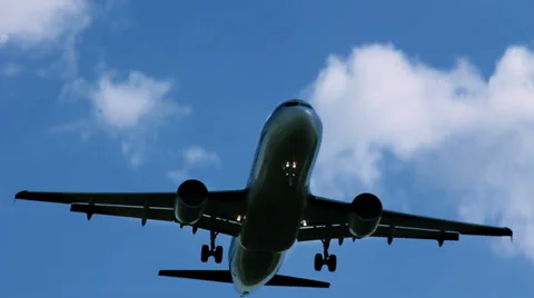 Aircraft takeoff plane fly over close 2 Stock Footage 38829758