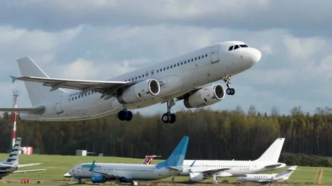 Aircraft takes off Stock Footage 289123376