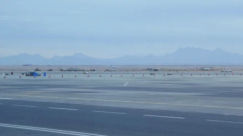 The Aircraft is Taking off Video stock 129197662