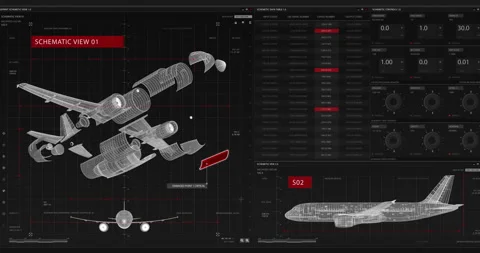 Aircraft Technical Drawing Blueprint Time Lapse Stock Footage 194402782
