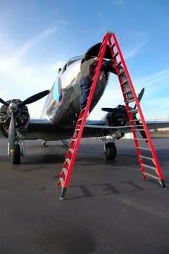 Aircraft technicians. Stock Photos