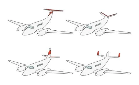 Aircraft theme icons Stock Illustration