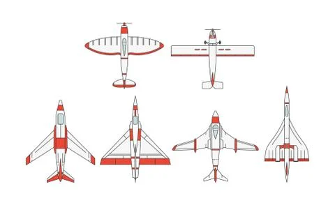 Aircraft theme icons Stock Illustration