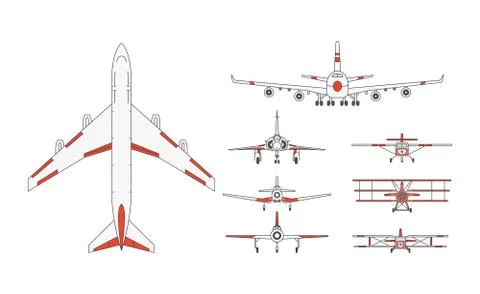 Aircraft theme icons Stock Illustration