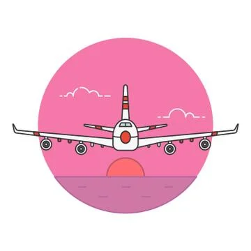 Aircraft theme icons Stock Illustration