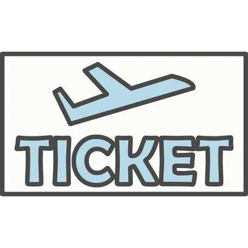 Aircraft ticket vector icon isolated Stock Illustration