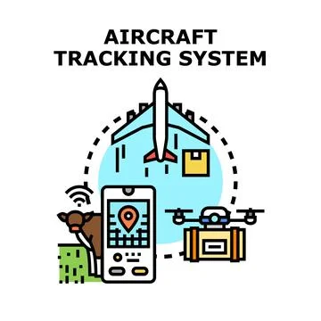 Aircraft tracking system concept for global transportation Stock Illustration