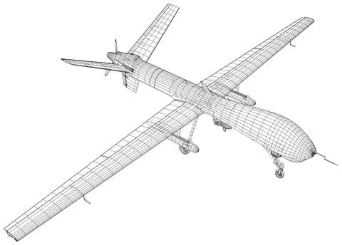 Aircraft. Vector rendering of 3d. Predator military drone. The layers of visible Stock Illustration