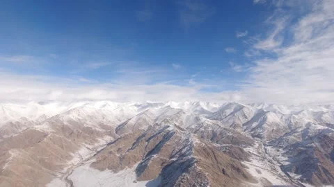 Aircraft view of the ladakh range in LOG Stockbeeldmateriaal 136401666