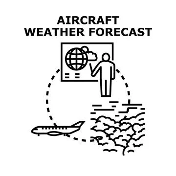Aircraft weather forecasting for safe flight operations Stock Illustration