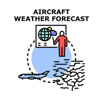 Aircraft weather forecasting for safe flight operations Stock Illustration