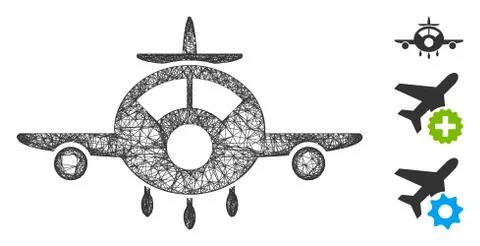 Aircraft Web Vector Mesh Illustration 스톡 일러스트