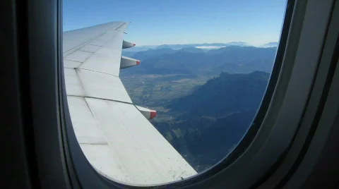 Aircraft window view Stock Footage 599143