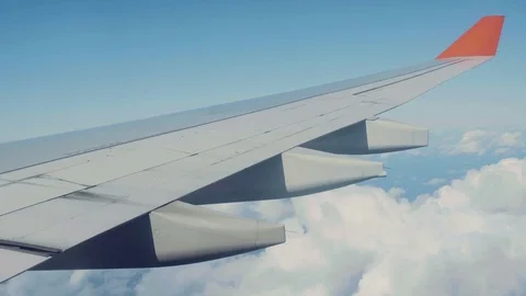 Aircraft Wing. Beautiful clouds. Stock Footage 72487331