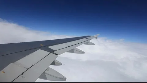 Aircraft wing in flight Stock Footage 8149910