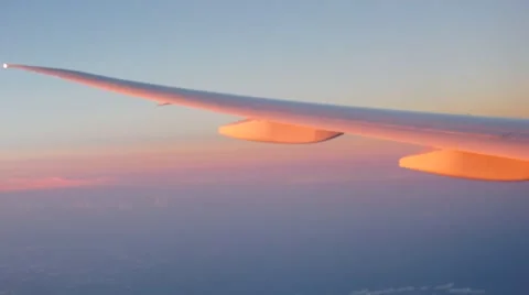 Aircraft wing in the sky Stock Footage 50559792
