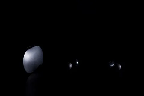 Airdots on black with copyspace. Stock Photos
