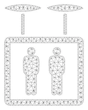 Airdrone Elevator Polygonal Frame Vector Mesh Illustration Stock Illustration