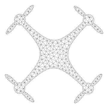 Airdrone Polygonal Frame Vector Mesh Illustration Stock Illustration