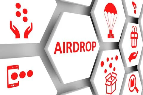 AIRDROP concept cell background 3d illustration Stock Photos
