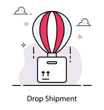 Airdrop concept in flat design Stock Illustration