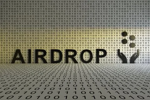 AIRDROP concept text sunlight 3D illustration Stock Illustration