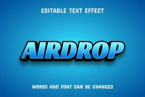 Airdrop text - editable text effect Stock Illustration