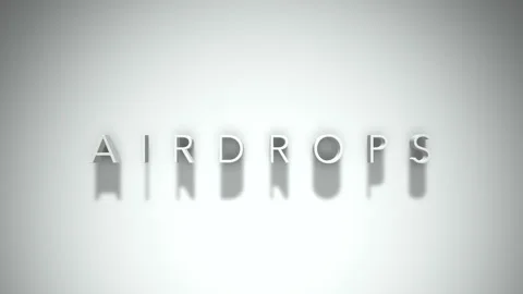 Airdrops 3D title animation with shadows on a white background Stock Footage 297216057