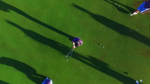 Aireal drone Golf Practice over golf track green in Los Cabos Mexico Tournament Vidéo 68412221