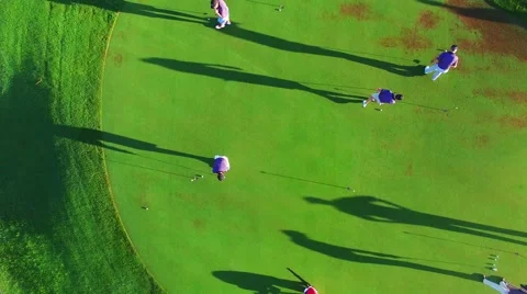 Aireal drone Golf Practice over golf track green in Los Cabos Mexico Tournament Vidéo 68412889