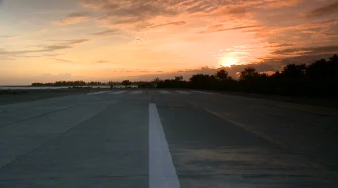 Airfield end in sunset 스톡 동영상 605713