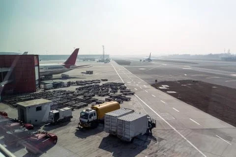 Airfield universal cleaning machine, pushback tug, Foto stock