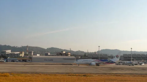 Airfield, view from the window Stock Footage 309868663