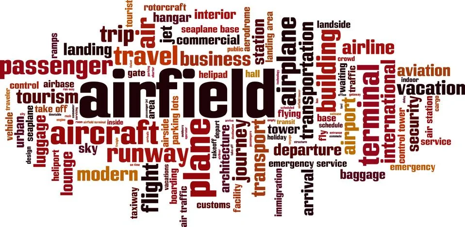 Airfield word cloud Illustrazione stock