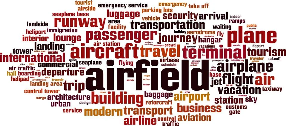 Airfield word cloud Ilustración de archivo