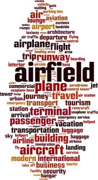 Airfield word cloud Ilustración de archivo