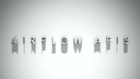 Airflow apis 3D title animation white text on a white background Stock Footage 299758112