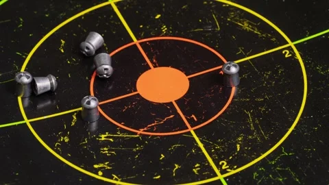 Airgun Pellets on Target, Precision Shooting Accuracy Concept00087821 Stock Footage 330758221