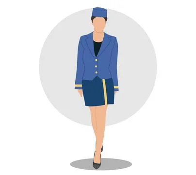 Airhostess facless illustration 库存插图