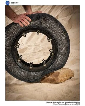 Airless Spring Wheel Prototype in the Simulated Lunar Operations Laborator... Stock Photos