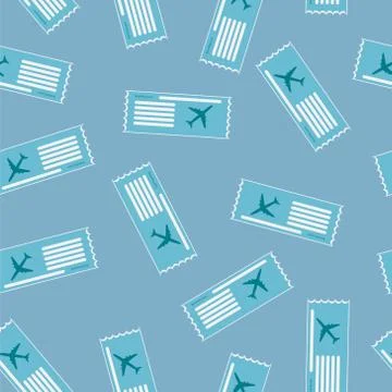 Airline boarding pass seamless pattern Illustrazione stock